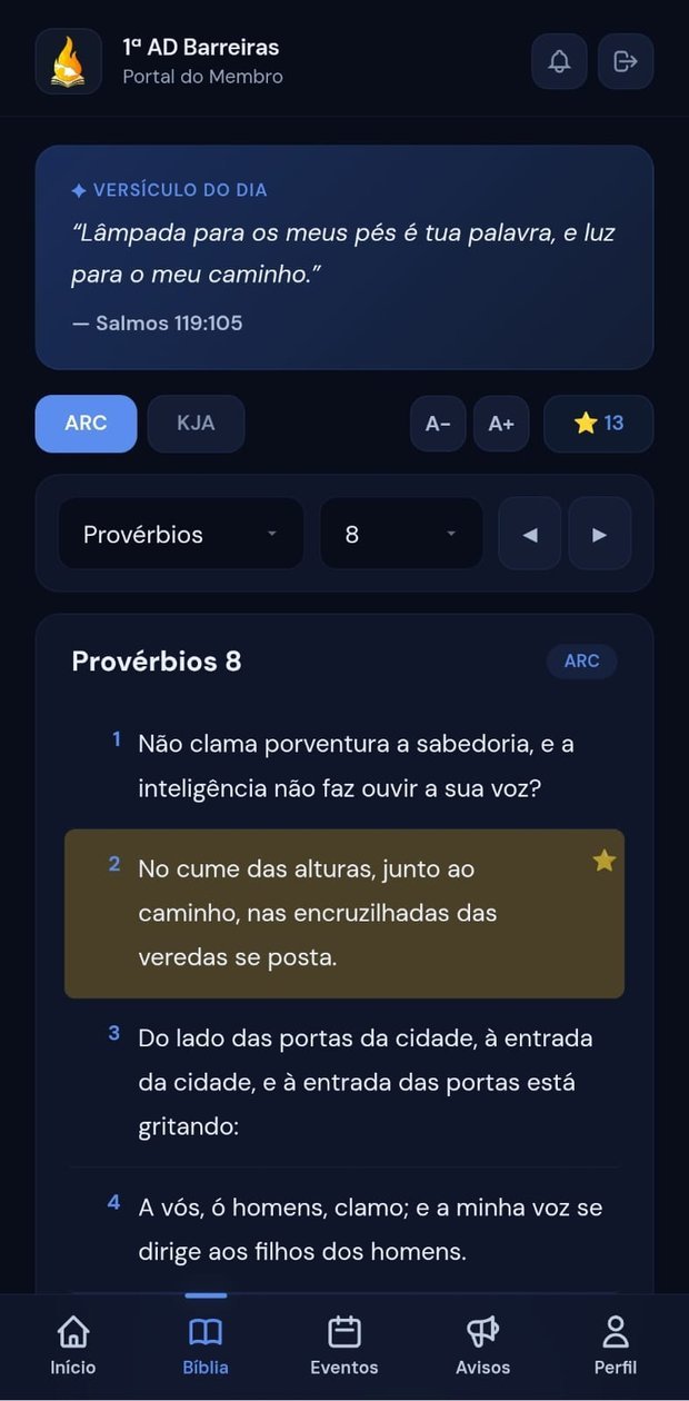 Portal do Membro — Bíblia integrada (ARC/KJA)