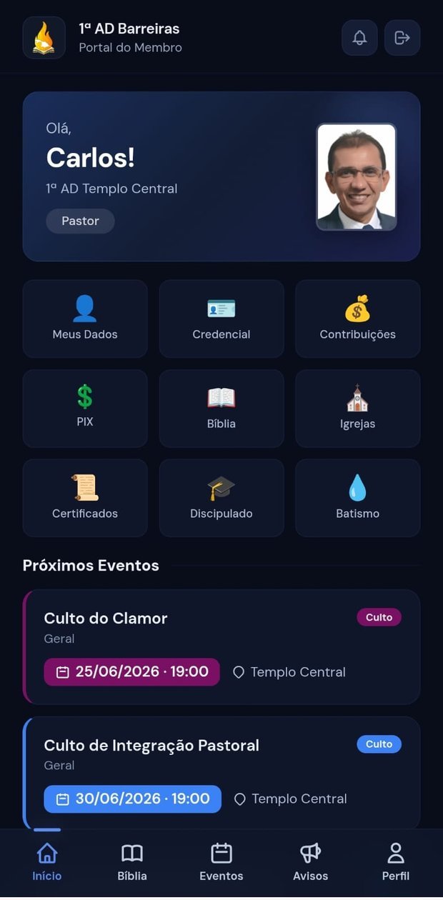 Portal do Membro — tela inicial do app